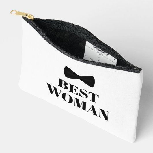 beste vrouw zwart stropdas strik bruiloft stijlvol etui (Open)