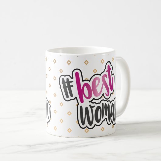 Beste vrouwelijke Mok met roze chroomeffect (Voorkant rechts)