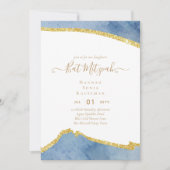 Beste Waarde Agate Glitter BAT MITZVAH Uitnodiging (Voorkant)