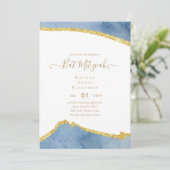 Beste Waarde Agate Glitter BAT MITZVAH Uitnodiging (Staand voorkant)