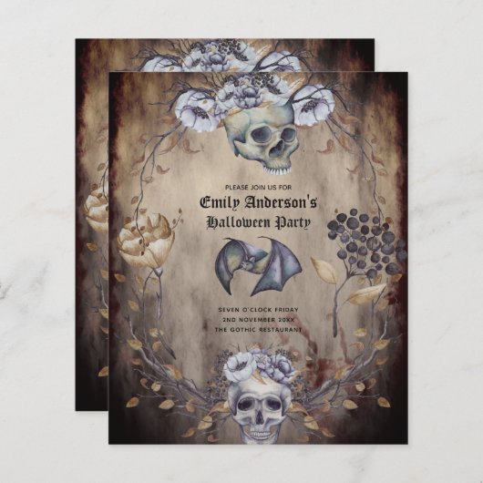 Beste waarde HALLOWEEN Partij nodigt Skulls uit (Voorkant / Achterkant)