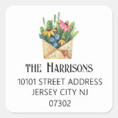 Beste waarde, Schattigee Coneflowers Retouradres Vierkante Sticker (Voorkant)