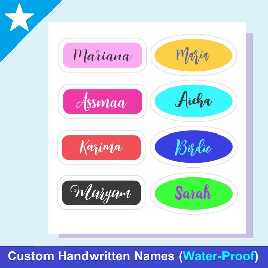 Beste Waterdichte Handgeschreven Naamstickers Sticker