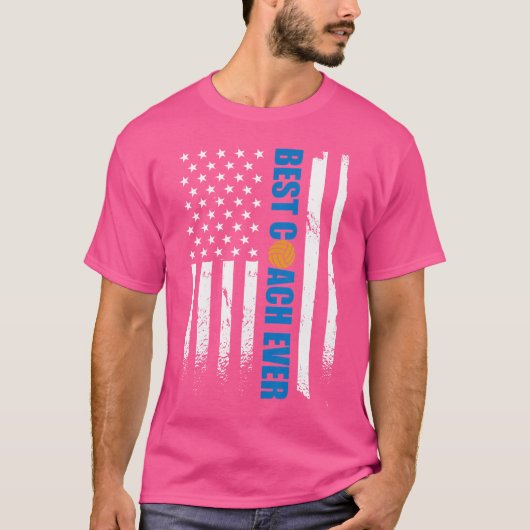 Beste Waterpolo Coach Ooit Amerikaanse Vlag Water  T-shirt (Voorkant)