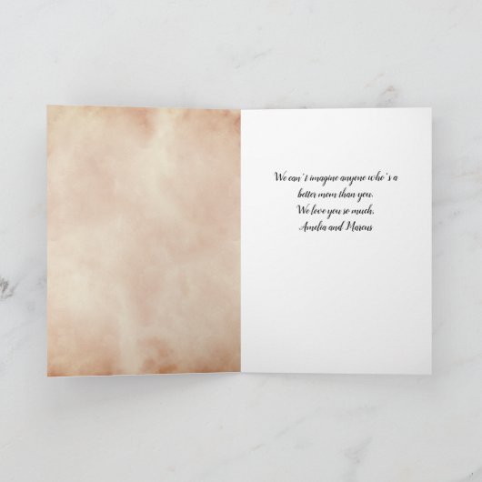 Beste Waterverf Moeder Dag Fotokaart Kaart (Binnen)