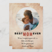 Beste Waterverf Moederdag Foto van moeder Feestdagenkaart (Voorkant / Achterkant)