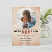 Beste Waterverf Moederdag Foto van moeder Feestdagenkaart (Staand voorkant)