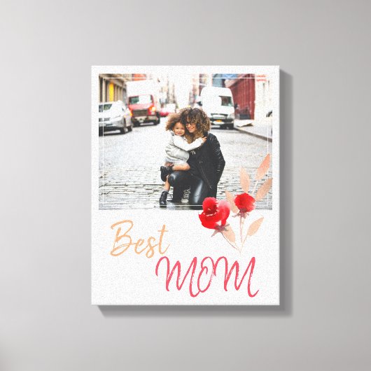 Beste Waterverf Red Roses Moederdag Foto Canvas Afdruk (Voorkant)