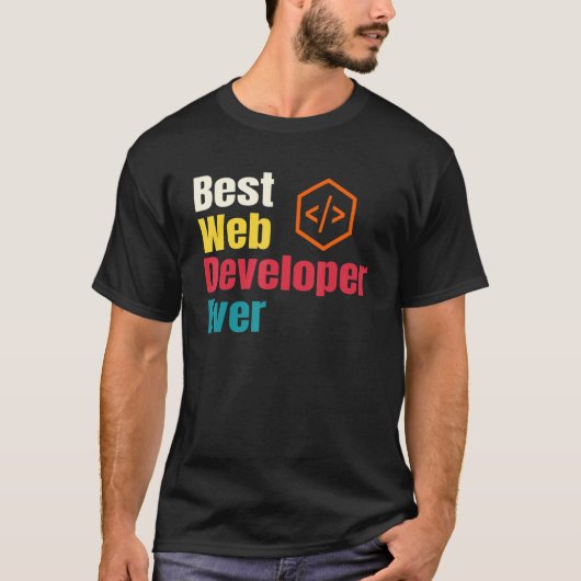 Beste webontwikkelaar website programmeur codeur c t-shirt (Voorkant)