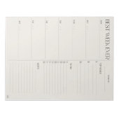 beste weekplanner - MAANDAG START Notitieblok (Voorkant)