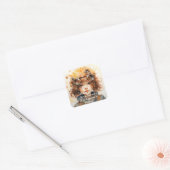 Beste wensen Aangepaste tekst Vierkante Sticker (Envelop)