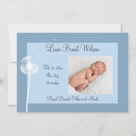 Beste wensen!!! Aankondiging geboorte 1 (blauw) (Voorkant)