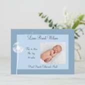 Beste wensen!!! Aankondiging geboorte 1 (blauw) (Staand voorkant)