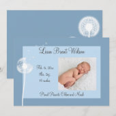 Beste wensen!!! Aankondiging geboorte 1 (blauw) (Voorkant / Achterkant)