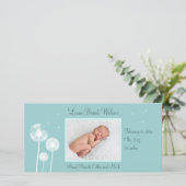 Beste wensen!!! Aankondiging geboorte 2 (turquoise (Staand voorkant)