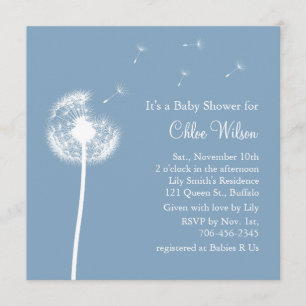 Beste wensen! baby shower uitnodiging (blauw)
