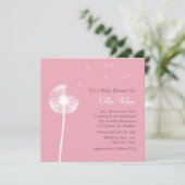 Beste wensen! baby shower Uitnodiging (roze) (Staand voorkant)