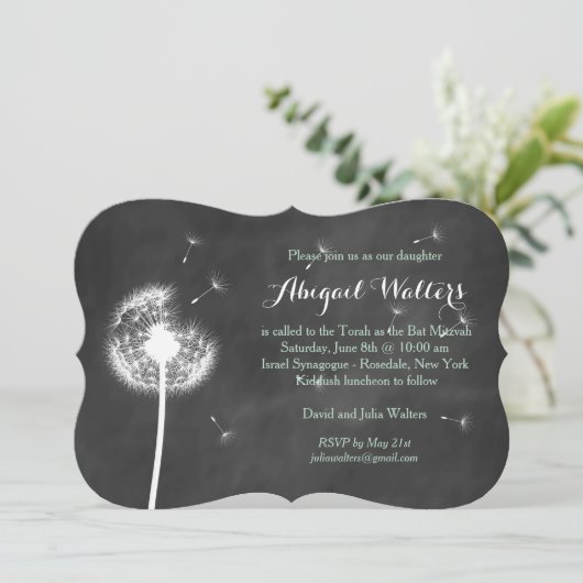 Beste wensen Bat Mitswa uitnodiging (Staand voorkant)