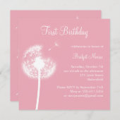 Beste wensen! Birthday Party (roze) Kaart (Voorkant / Achterkant)