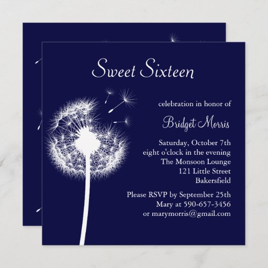 Beste wensen! (blauw) kaart (Voorkant / Achterkant)