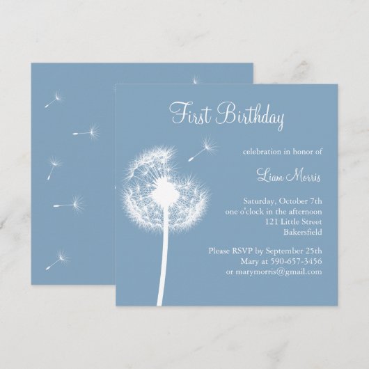 Beste wensen! (blauw) kaart (Voorkant / Achterkant)