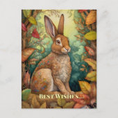 Beste wensen Boho Herfst Forest Rabbit Briefkaart (Voorkant)