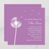 Beste wensen! Bridal Shower Invitation (paars) Kaart (Voorkant / Achterkant)