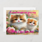 Beste wensen Briefkaart voor kattenliefhebbers (Voorkant / Achterkant)
