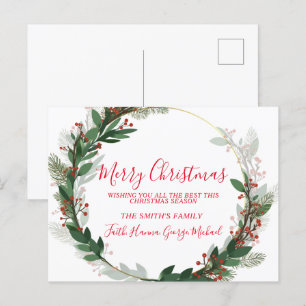 Beste wensen dit seizoen, prettig kerstBriefkaart Briefkaart