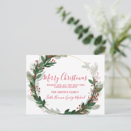 Beste wensen dit seizoen, prettig kerstBriefkaart Briefkaart (Staand voorkant)