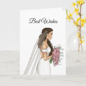 Beste wensen eenvoudige bruiloft kaart (Gele Bloem)