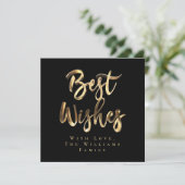 Beste wensen Elegant Zwart Goud Script Chic Feestdagenkaart (Staand voorkant)