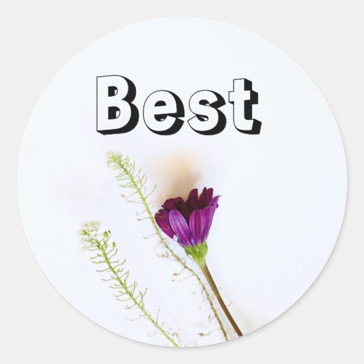 Beste wensen" Flower Sticker (Voorkant)