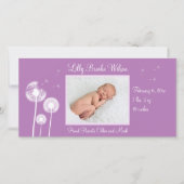 Beste wensen !!! Geboorteaankondiging 2 (paarse) Aankondiging (Voorkant)