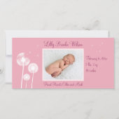 Beste wensen !!! Geboorteaankondiging 2 (roze) Aankondiging (Voorkant)