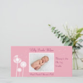 Beste wensen !!! Geboorteaankondiging 2 (roze) Aankondiging (Staand voorkant)