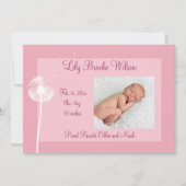 Beste wensen!!! Geboortedatum: 1 (roze) Aankondiging (Voorkant)