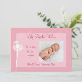 Beste wensen!!! Geboortedatum: 1 (roze) Aankondiging (Staand voorkant)