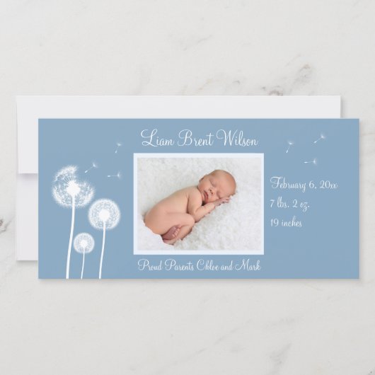 Beste wensen!!! Geboortedatum: 2 (blauw) Aankondiging (Voorkant)