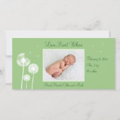 Beste wensen!!! Geboortedatum 2 (groen) Aankondiging (Voorkant)