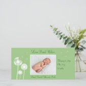 Beste wensen!!! Geboortedatum 2 (groen) Aankondiging (Staand voorkant)