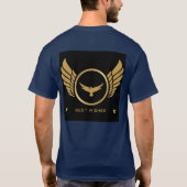 Beste wensen Gedrukt Gold Eagle afbeelding Navy Bl T-shirt (Achterkant)