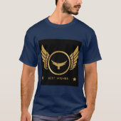 Beste wensen Gedrukt Gold Eagle afbeelding Navy Bl T-shirt (Voorkant)