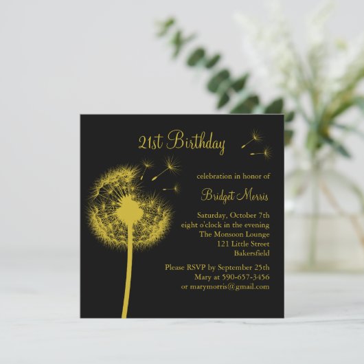 Beste wensen! Geel Kaart (Staand voorkant)