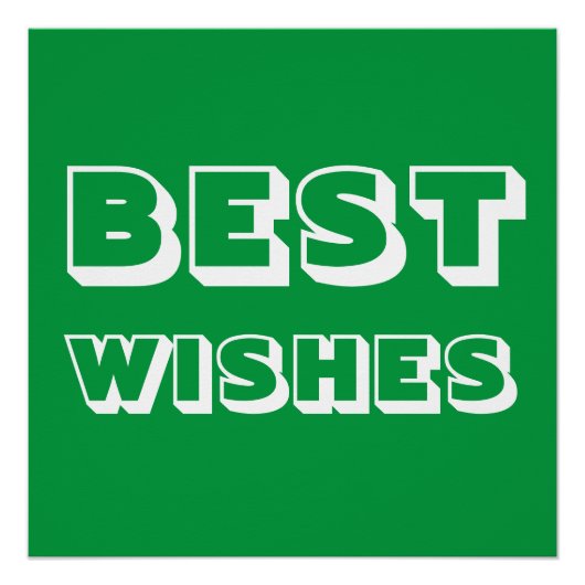 Beste wensen, goed, groen wit perfect poster (Voorkant)