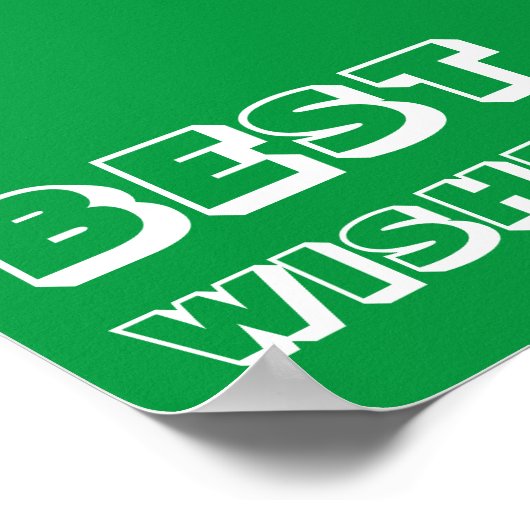 Beste wensen, goed, groen wit poster (Hoek)