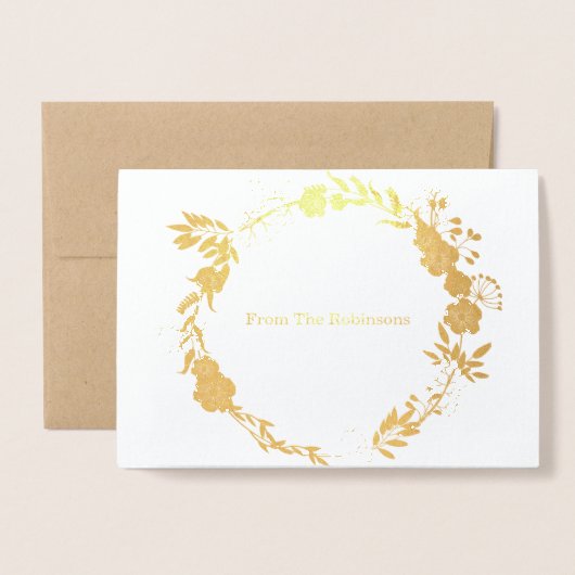 Beste Wensen Goud Folie geschreven tekst familie f Folie Kaarten (Met envelop)