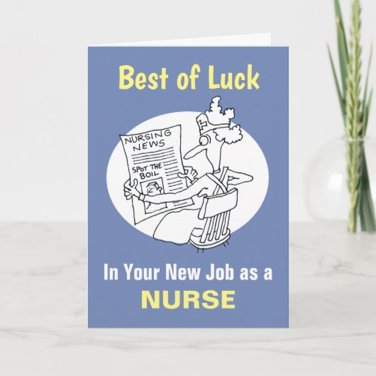 Beste wensen in uw nieuwe baan als verpleegster kaart (Voorkant)