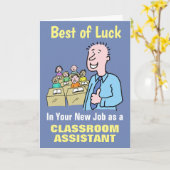 Beste wensen in uw nieuwe taak als Classroom Assis Kaart (Gele Bloem)