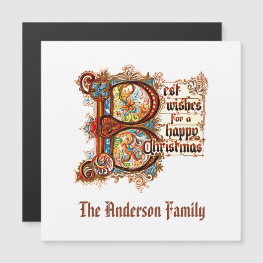 Beste wensen (in verlichte letters) voor Kerstmis (Voorkant / Achterkant)